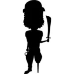 Pirate with prothesis leg silhouette