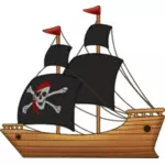 Nave a vela in legno pirata