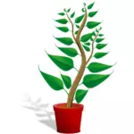 Зеленые растения горшок векторные иллюстрации