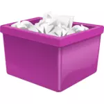Violetti muovilaatikko täynnä paperivektorikuvaa