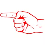 Красный указательный палец