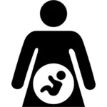 Ícone de mulher grávida Vector