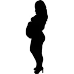 امرأة حامل في الكعب الظلية