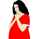 Těhotná žena se modlí