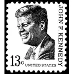 Illustrazione vettoriale di Kennedy Presidente faccia timbro
