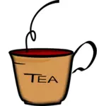 Vektorové ilustrace ohnutá rukojeť šálek čaje