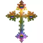 Prismatic ornate cross