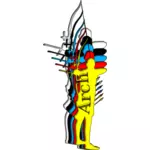 בתמונה וקטורית של ארצ'ר צללית איש במגוון צבעים