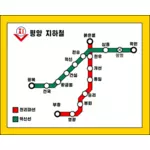 Mapa da linha de metrô de Pyongyang