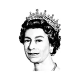 Drottning Elizabeth II gråskala halvton bild