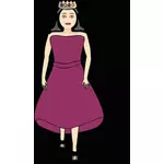 Königin im royal lila Kleid Vektor-Bild