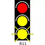 Vektorové grafiky jantarové GO semaforu ilustrace