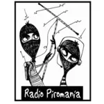 Ilustracja wektorowa radia Piromania logo