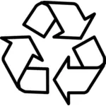 Contur simbol vector miniaturi de reciclare