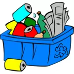 Векторные иллюстрации красочные корзины полный отходов