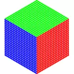 Tre-colorato cubo