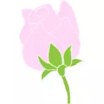 गुलाबी गुलाब लाइन कला