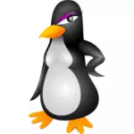 Vektor ilustrasi marah perempuan penguin