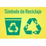 Imagen de verde y amarillo signo de reciclaje