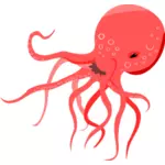 Vektorové ilustrace červené chobotnice