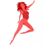 कूदते लाल लड़की