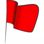 Wellenförmige rote Fahne