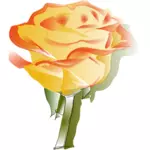 Gele roos vector tekening