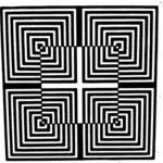Four squares optical illusion clip art