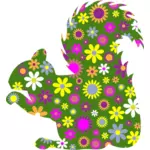 Sagoma scoiattolo floreale
