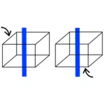 Necker Würfel einfache Vektorgrafik