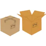 Vector miniaturi de cutii de carton închise şi deschise