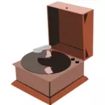 Brun gramophone vektorritning