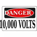 Fare 10.000 volt tegn vektor image