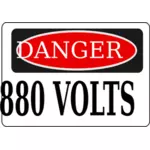 Tehlike 880 volt işareti vektör görüntü