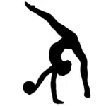 Ritmische gymnast silhouet vector tekening