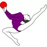 Ilustração em vetor silhueta ginasta rítmica