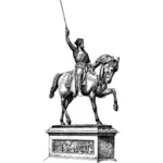 Desenho vetorial de estátua Richard Coeur de Lion