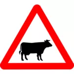 Vektor-Bild von Rindern auf Straße roadsign