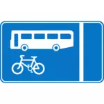 מידע ליין אוטובוס ואופניים תמרור וקטור תמונה