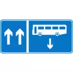 Autobus w przeciwnym pasa Informacje o ruchu znak wektorowa