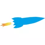Silhueta de foguete azul