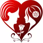 Immagine di vettore di un cuore rosso per San Valentino