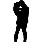 Romantic couple silhouette