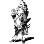 Vector l'illustrazione dell'uomo grasso elegante in vestito con il naso grosso