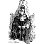 Hakim lady karikatur ilustrasi