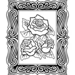 Vector image of framed roses