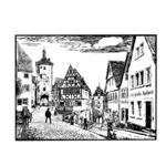 Vector image Ploenlein street in Rothenburg