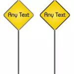두 개의 빈 노란색 roadsigns의 벡터 그래픽