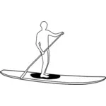 Stand up paddleboard silhouette silhouette vecteur image
