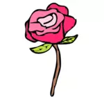 Illustrazione vettoriale di rosa rosa